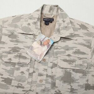 5.11 Tactical Taclite Pro Shirt Mens Medium Tan Camo Short Sleeve Ripstop